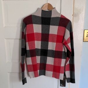 Plaid Turtleneck Sweater